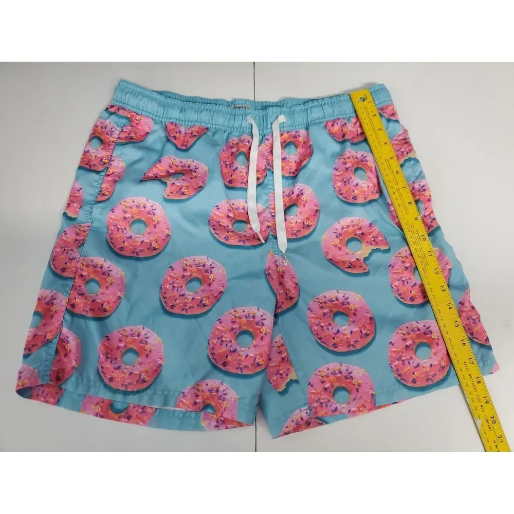 Trinity Collective‎ Mens Bathing Suit X-Large Lt Blue Donuts With Sprinkles